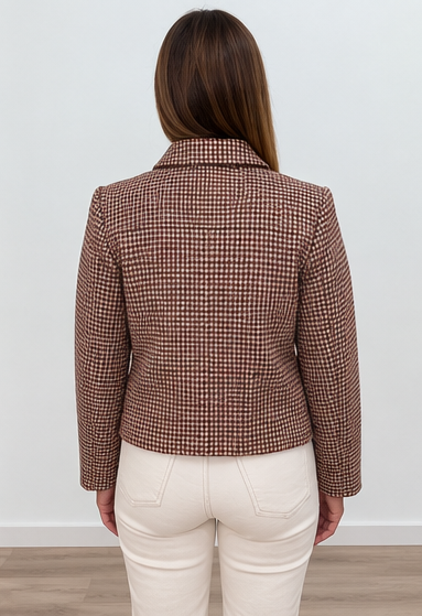 Chaqueta de cuadros tipo tweed de mujer — V30 Studio