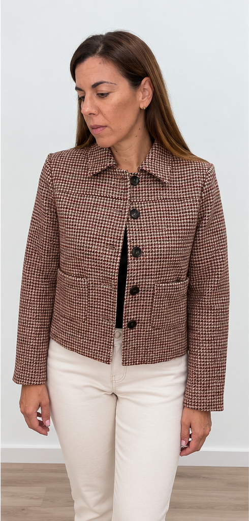 Chaqueta de cuadros tipo tweed de mujer — V30 Studio