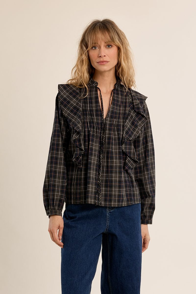 Blusa de mujer khaki de Molly Bracken, vista frontal