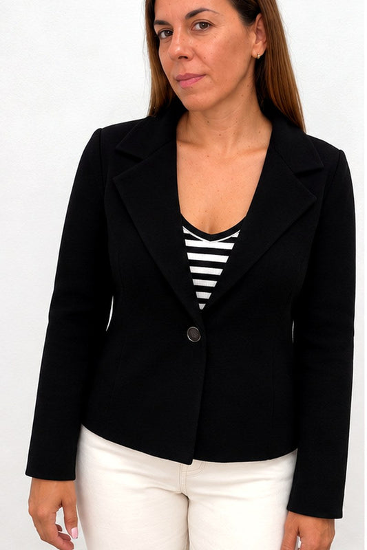 Chaqueta de Punto Negra Crop