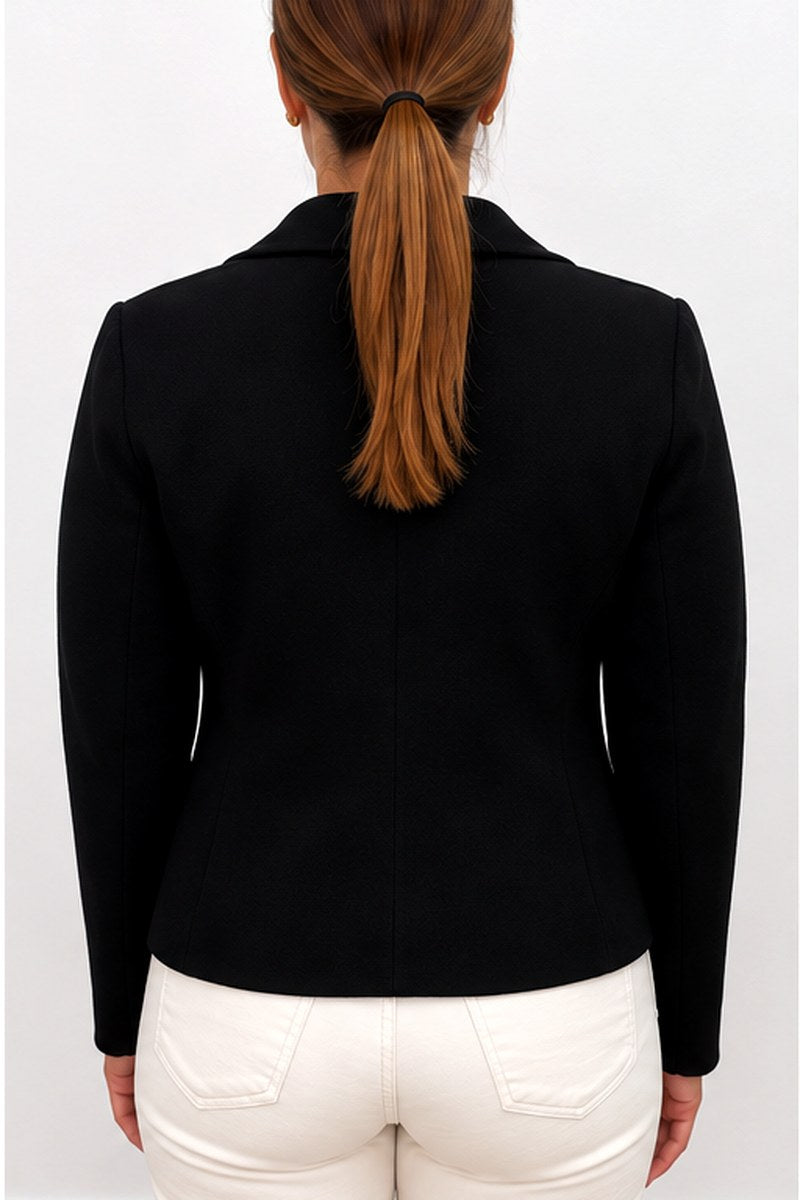 Chaqueta de Punto Negra Crop