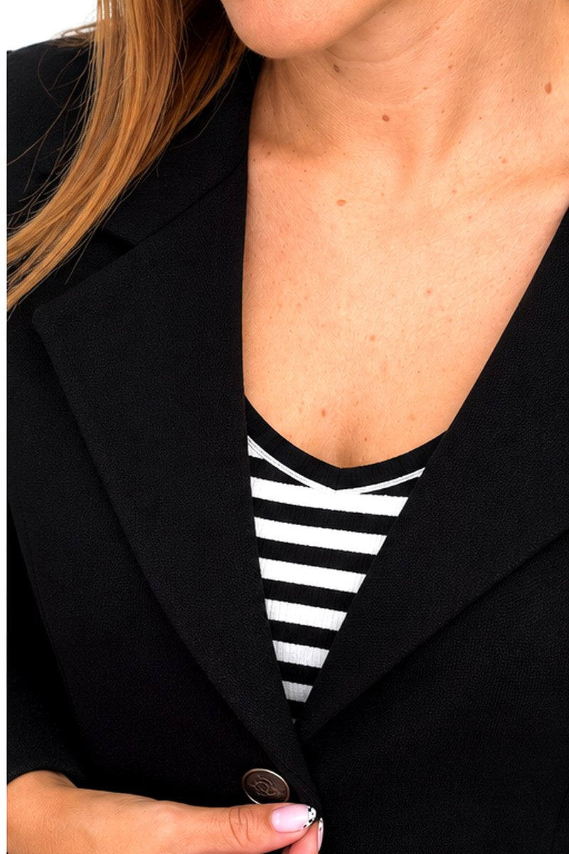 Chaqueta de Punto Negra Crop